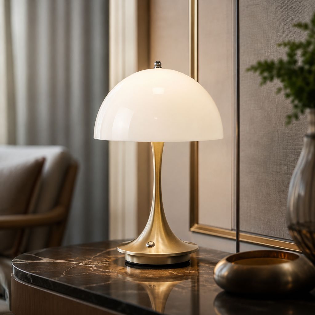 Dome Glow LED Lamp – Cordless Alloy & Acrylic Light