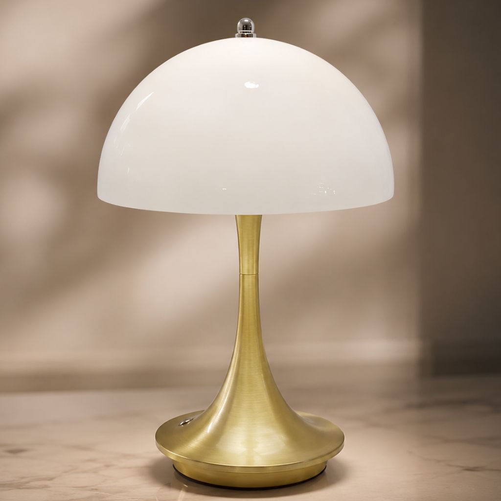 Dome Glow LED Lamp – Cordless Alloy & Acrylic Light