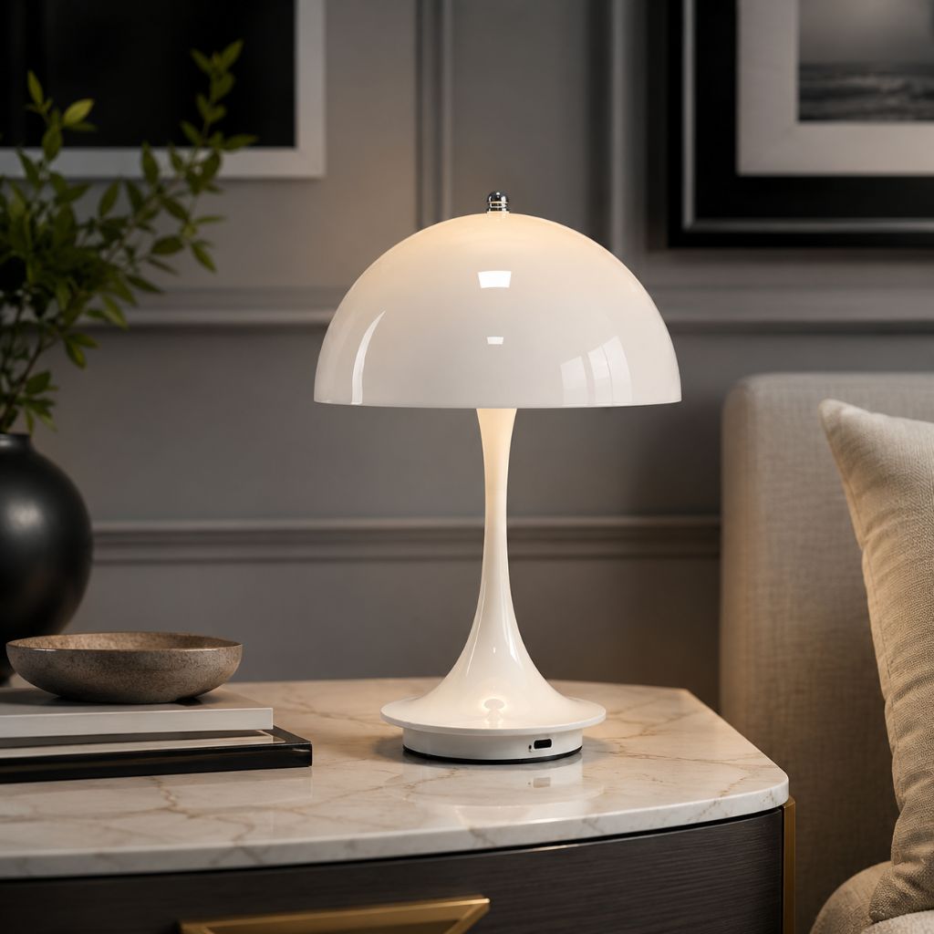 Dome Glow LED Lamp – Cordless Alloy & Acrylic Light