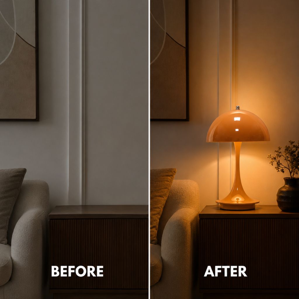 Dome Glow LED Lamp – Cordless Alloy & Acrylic Light
