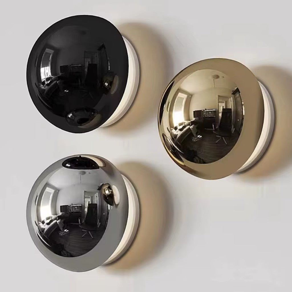 Eclipse Chrome Globe Wall Light Japandi Sphere Sconce