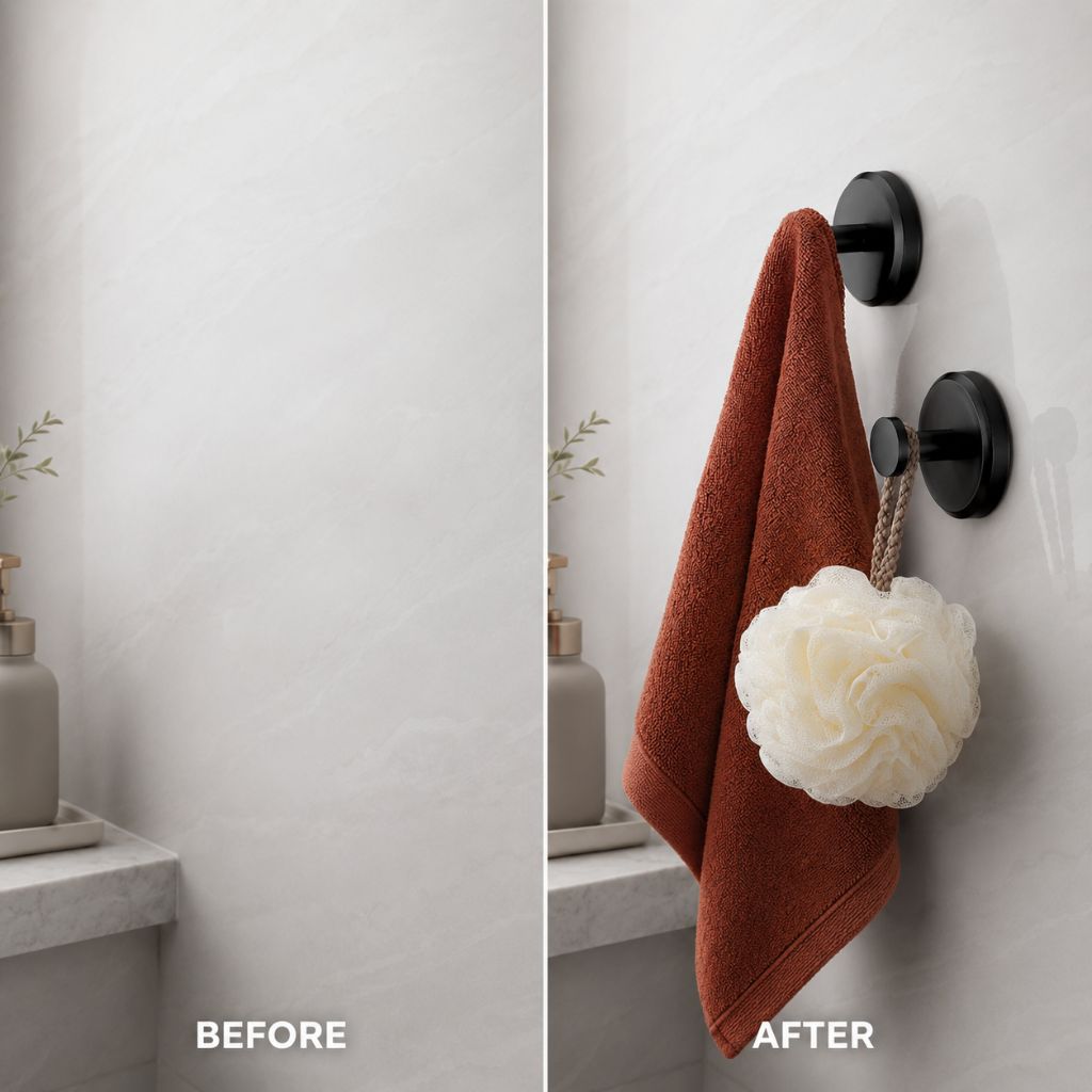 Elevated Suction Wall Hooks | 4-Pack - No-Drill