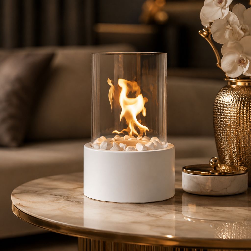 Fire Pit Tabletop Cozy Portable Cylinder Flame