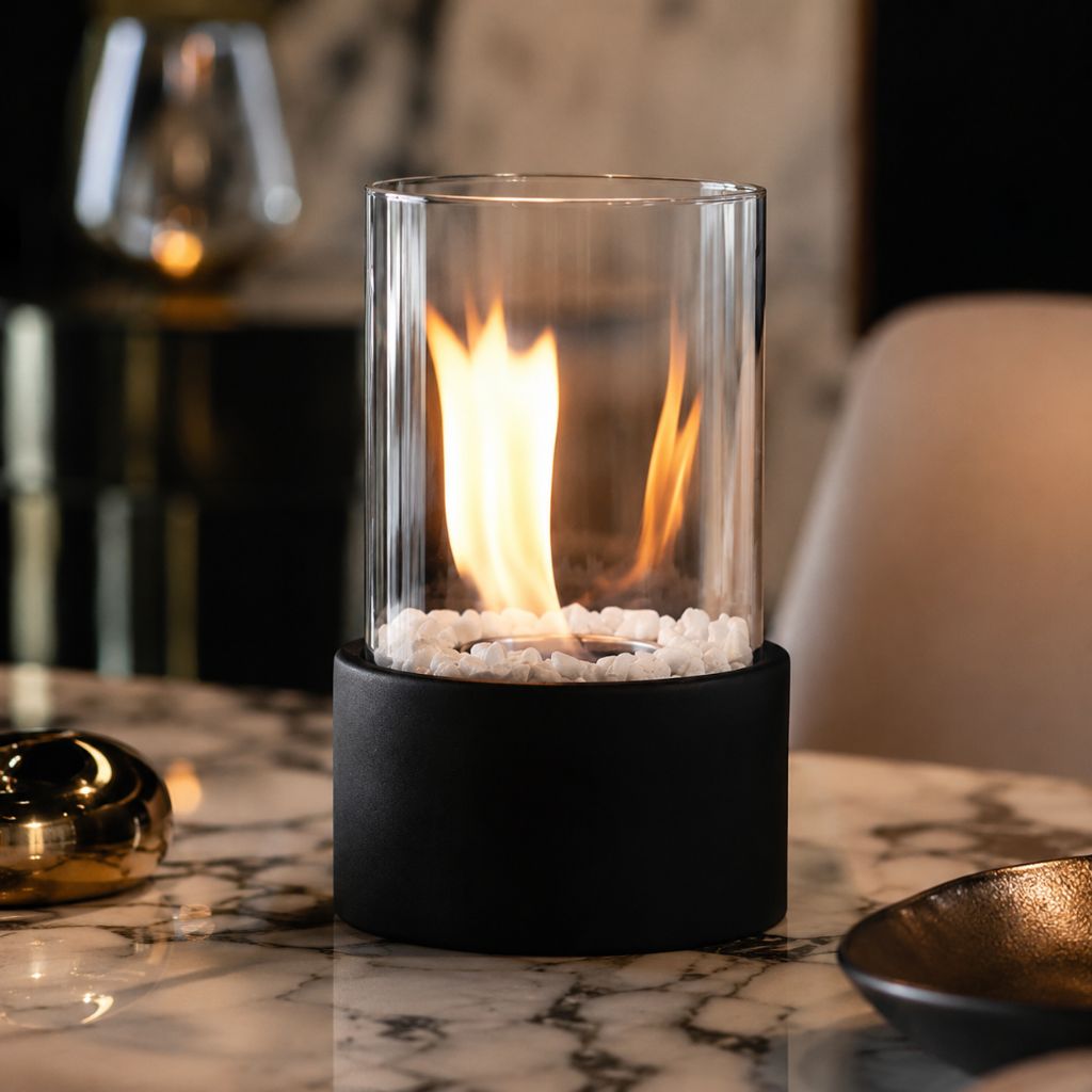 Fire Pit Tabletop Cozy Portable Cylinder Flame