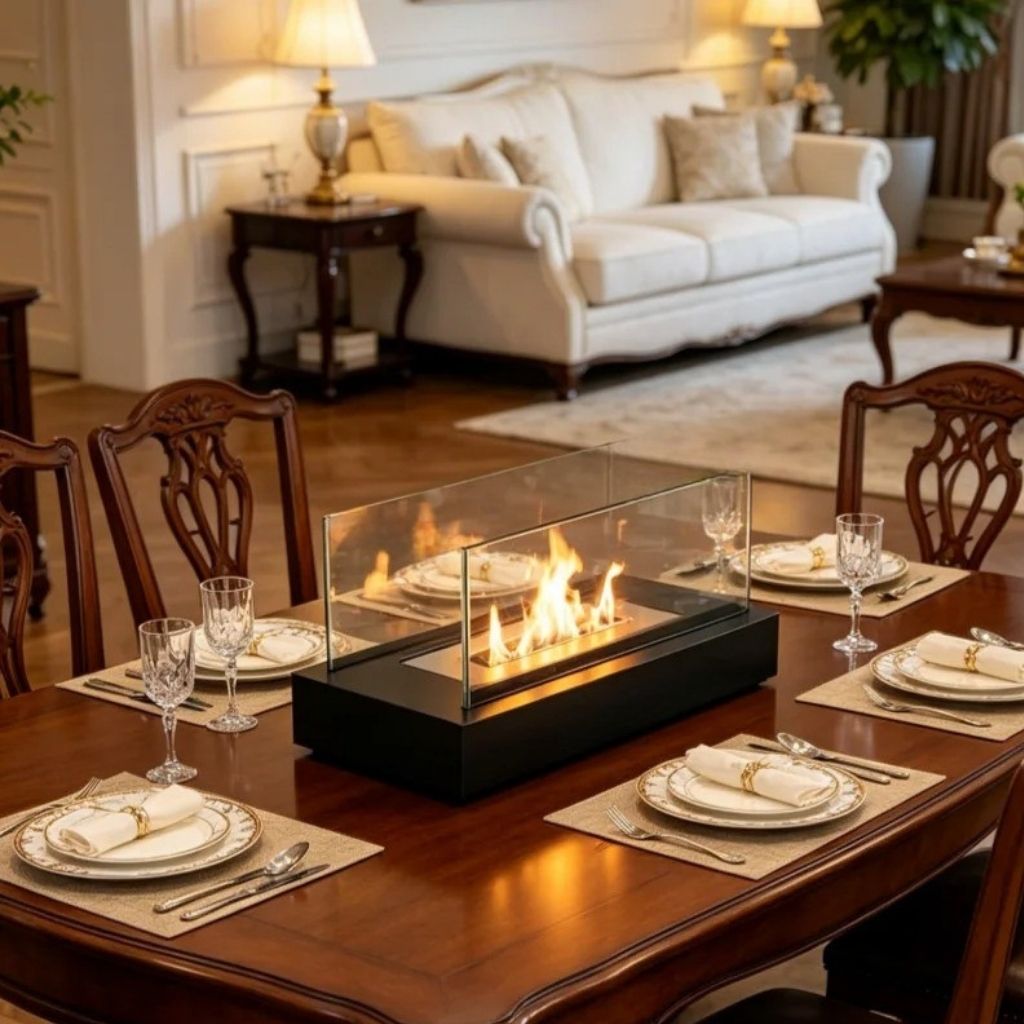 Fire Pit Tabletop Minimalist Portable Rectangle Flame