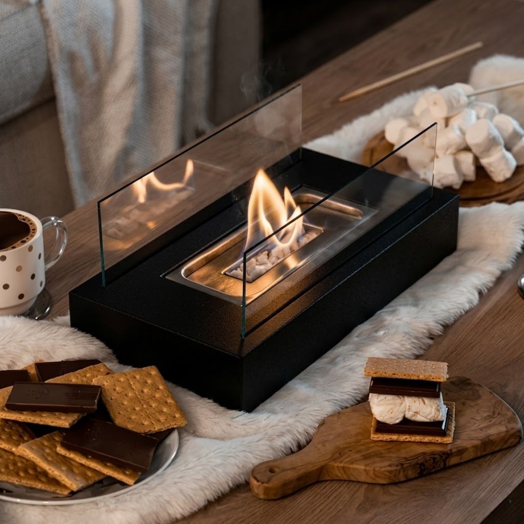 Fire Pit Tabletop Minimalist Portable Rectangle Flame