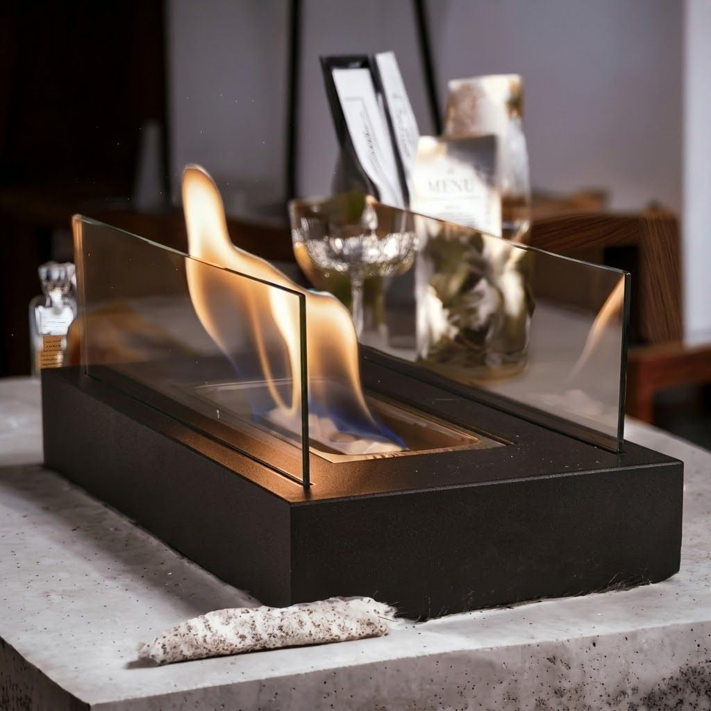 Fire Pit Tabletop Minimalist Portable Rectangle Flame