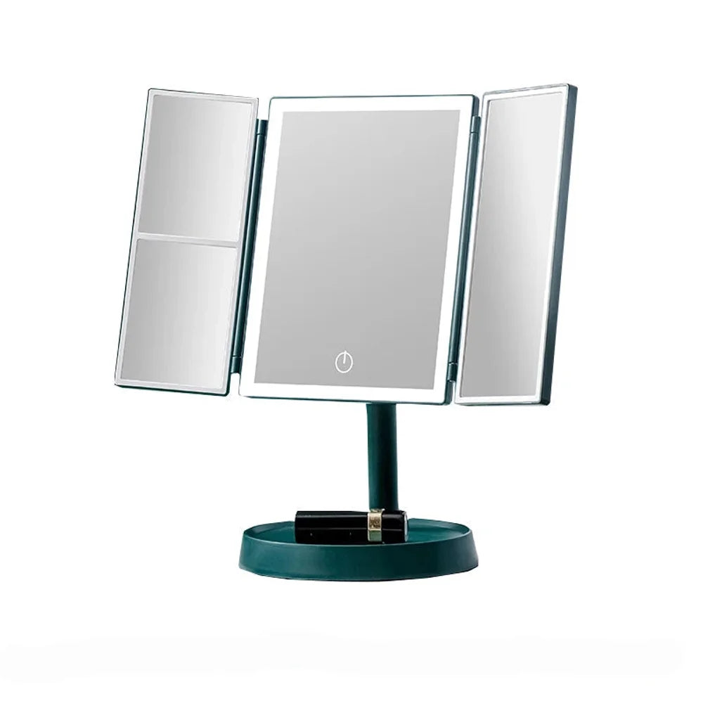 Foldable Makeup Magnifying Mirror with LED Light 3 Tone Dimmable