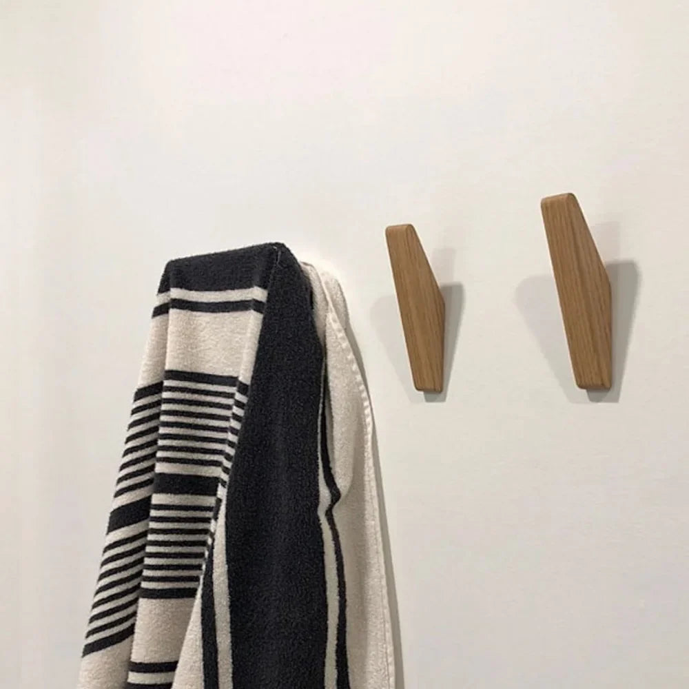 Handmade Wooden Wall Hooks - Set of 4 Boho Natural Wood
