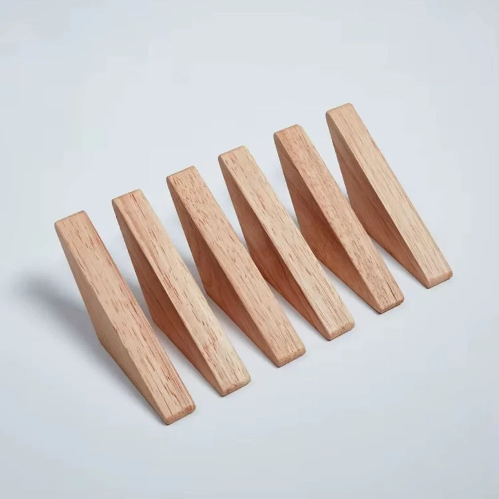 Handmade Wooden Wall Hooks - Set of 4 Boho Natural Wood