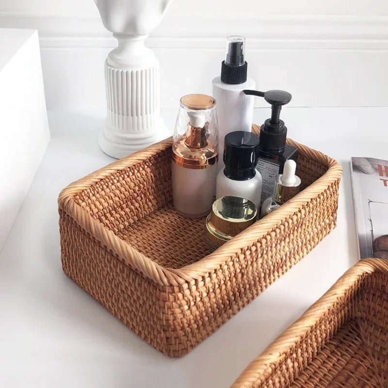 Handwoven Rattan Multipurpose Rectangular Storage