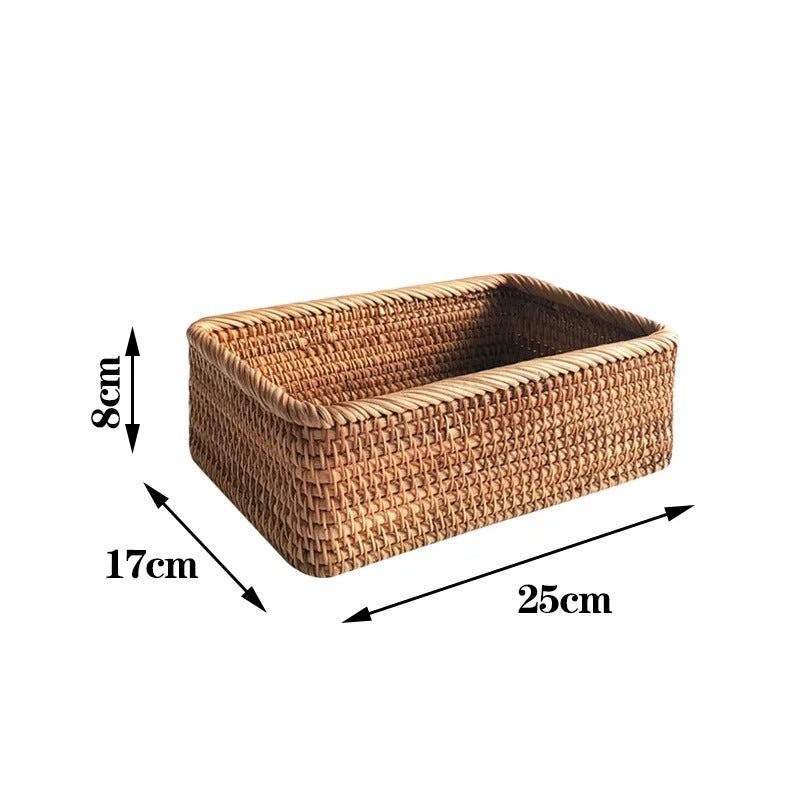 Handwoven Rattan Multipurpose Rectangular Storage