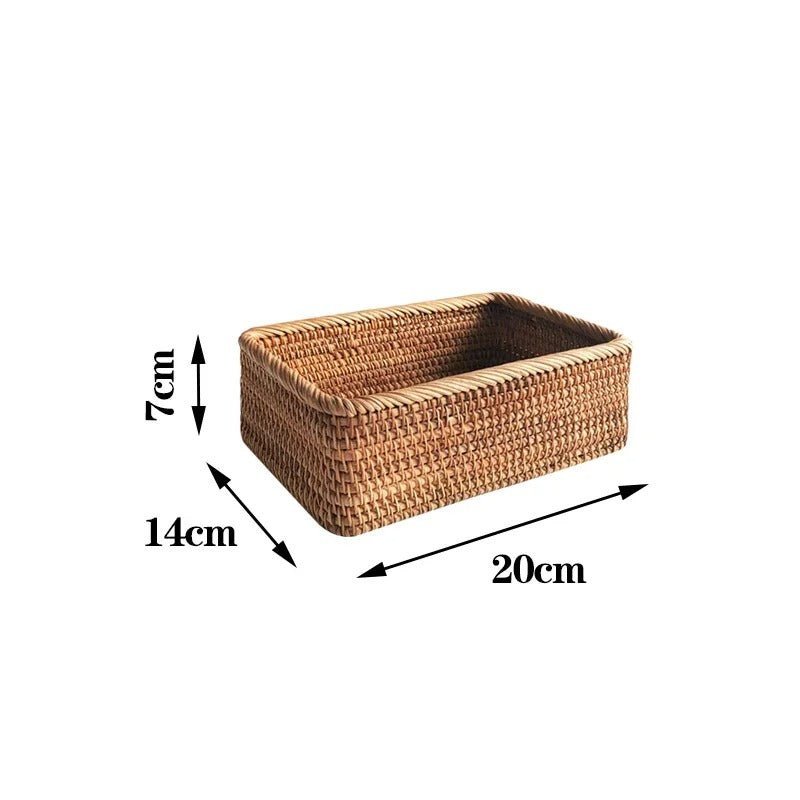 Handwoven Rattan Multipurpose Rectangular Storage