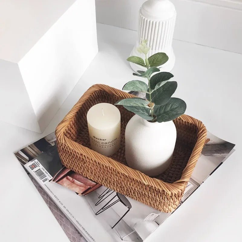 Handwoven Rattan Multipurpose Rectangular Storage