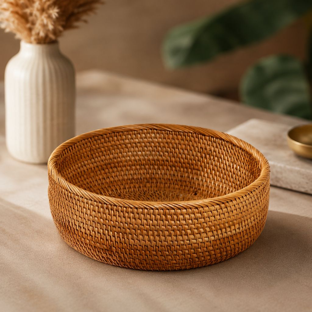 Handwoven Wicker Storage Basket for Home Use