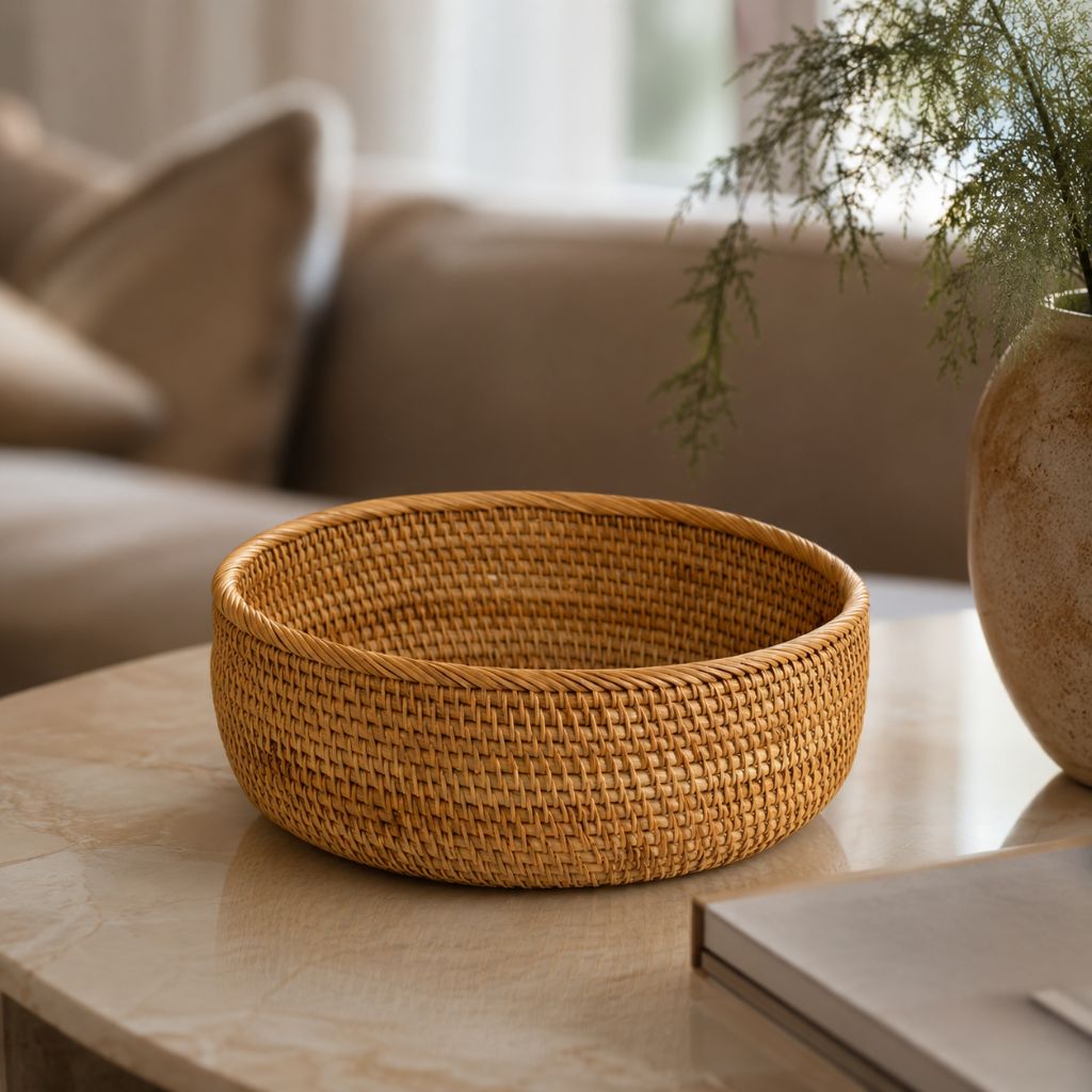 Handwoven Wicker Storage Basket for Home Use