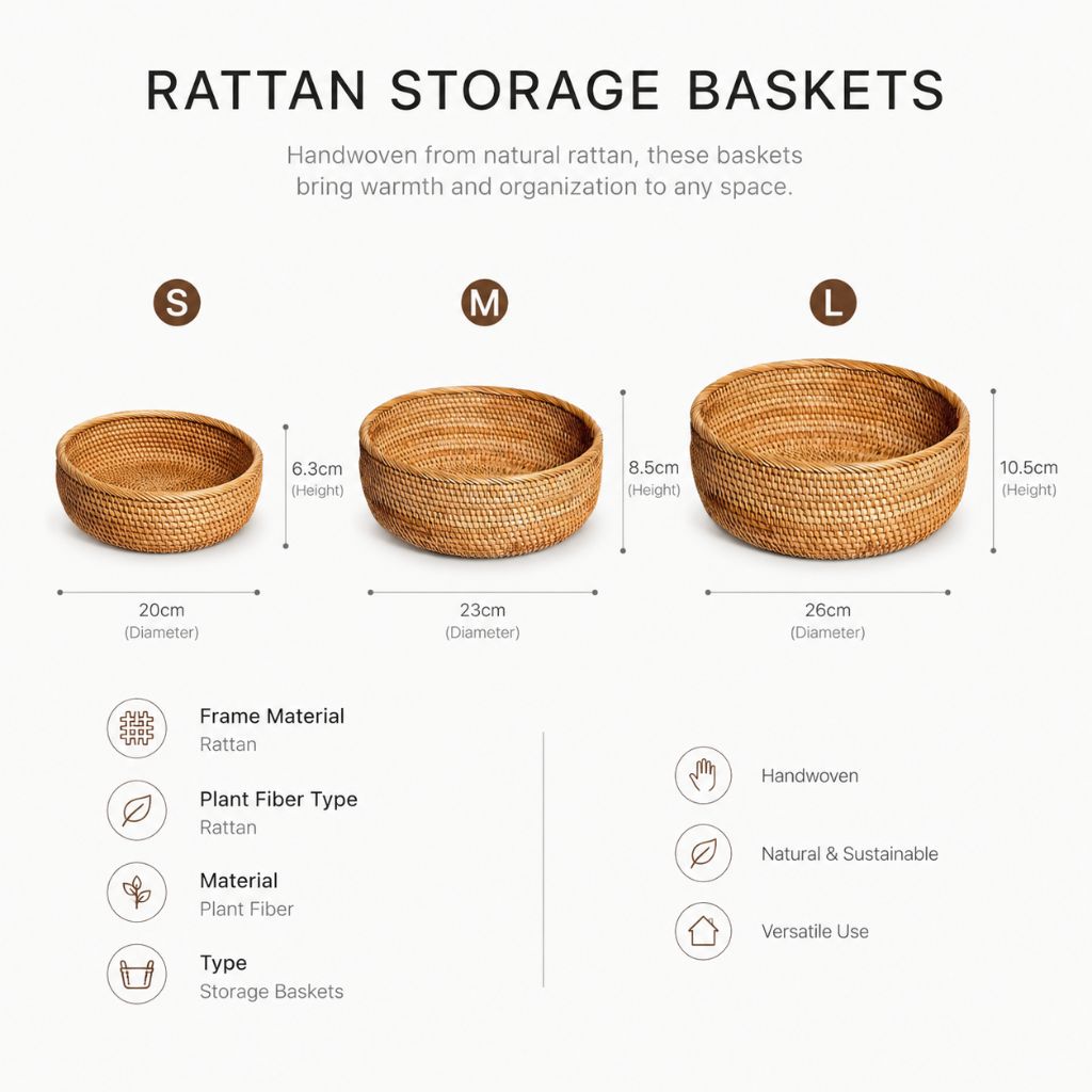 Handwoven Wicker Storage Basket for Home Use