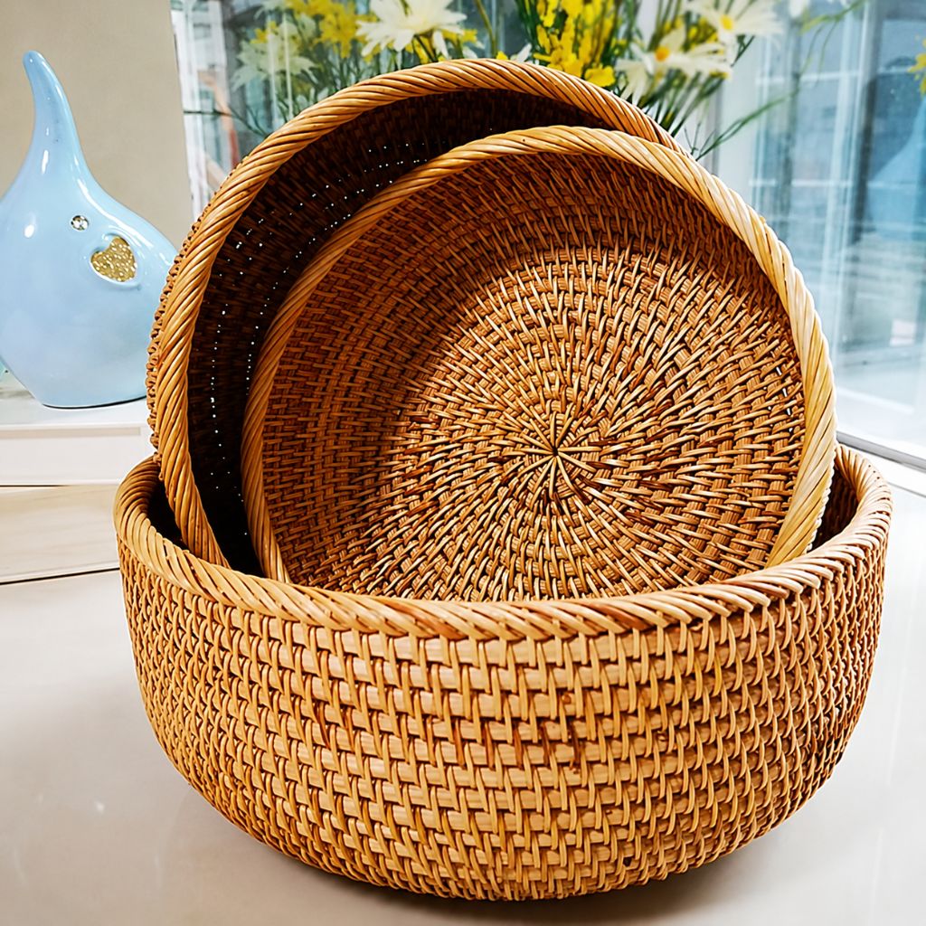 Handwoven Wicker Storage Basket for Home Use