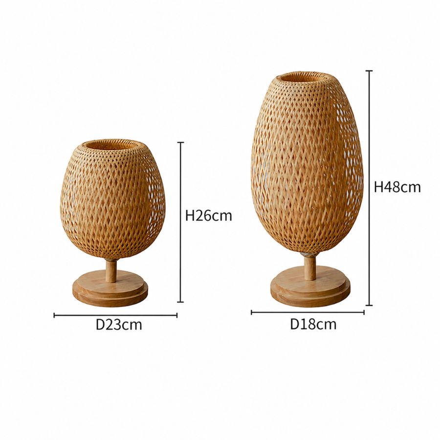 Hygge Handmade Bamboo & Wood Rattan Table Lamp