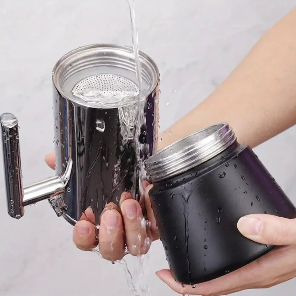 Italian Moka Pot - Stainless Steel with Black Base Design