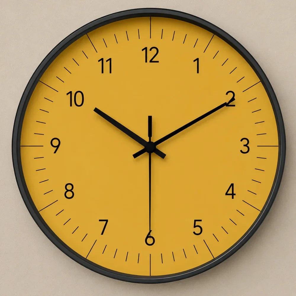 Large Yellow Wall Clock Nordic Minimalist Style