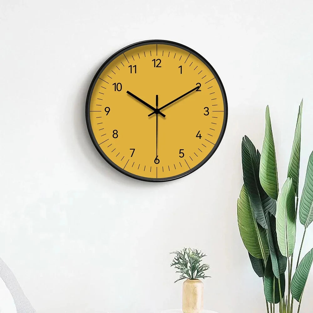 Large Yellow Wall Clock Nordic Minimalist Style