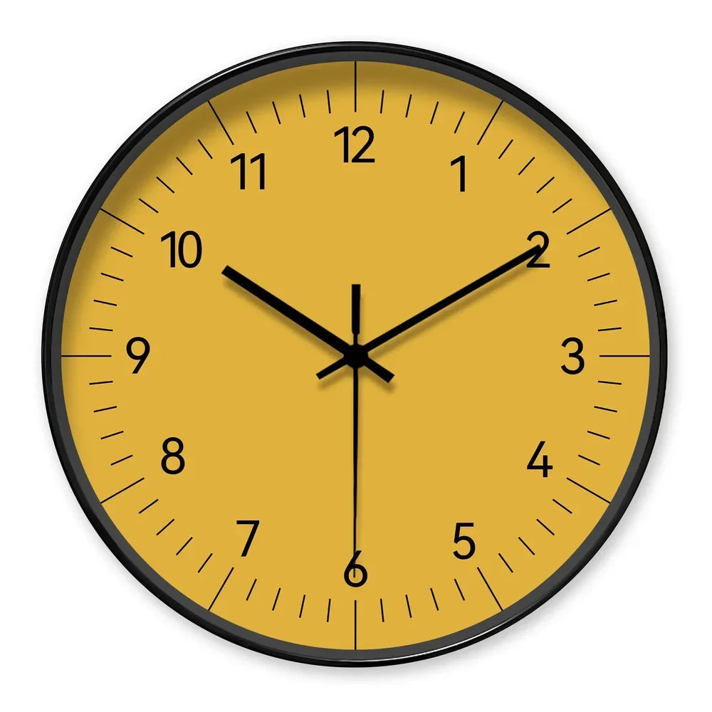 Large Yellow Wall Clock Nordic Minimalist Style
