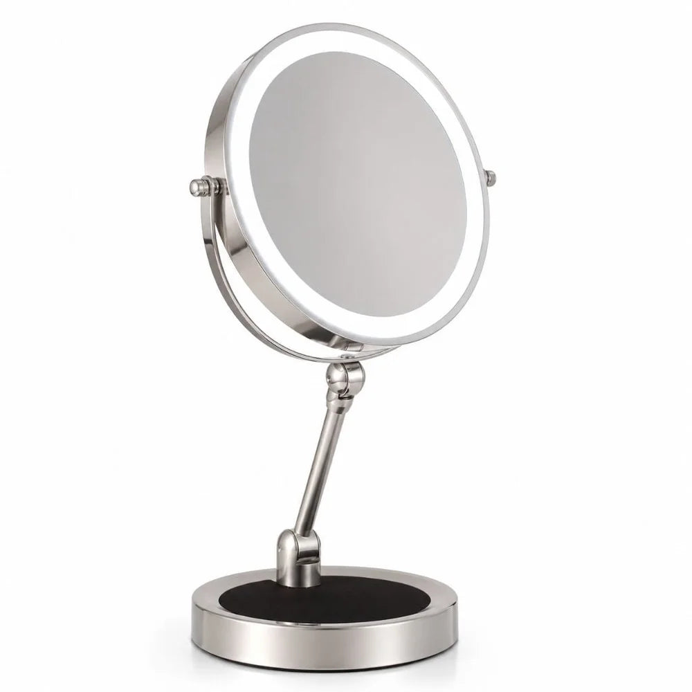 Lighted Tabletop Makeup Mirror 10x Magnifying - Touch Screen Light Control