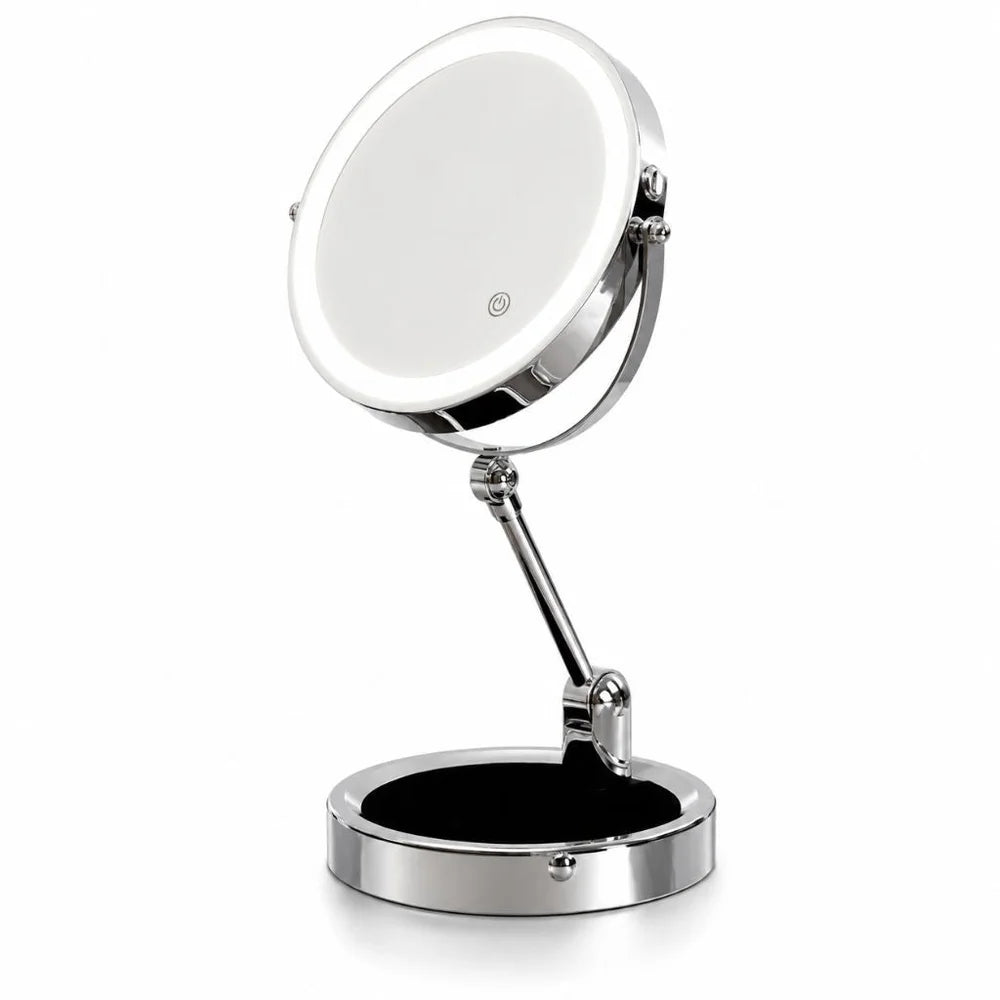 Lighted Tabletop Makeup Mirror 10x Magnifying - Touch Screen Light Control