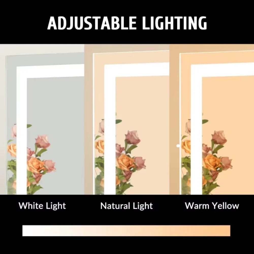 Lighted Vanity Makeup Mirror 3 Colour LED Touch Control 15x Magnifying