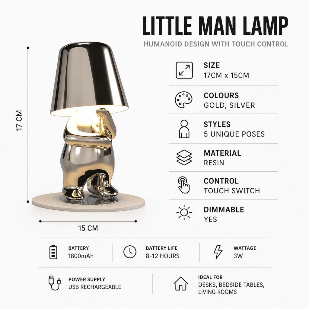 Little Man Lamp | Humanoid Design with Touch Control