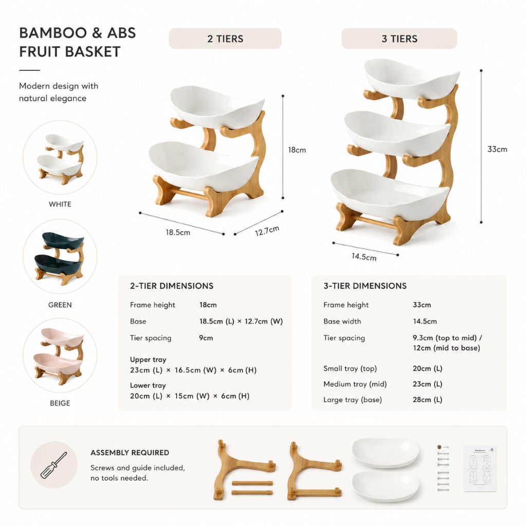Modern Bamboo Fruit Basket