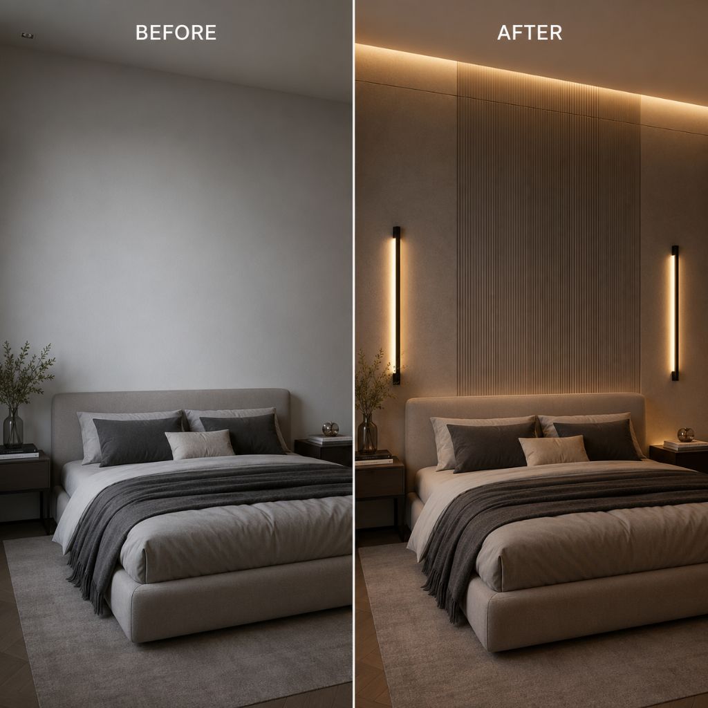 Modern LED Long Wall Lamp Iron Body Silicone Shade Up Down