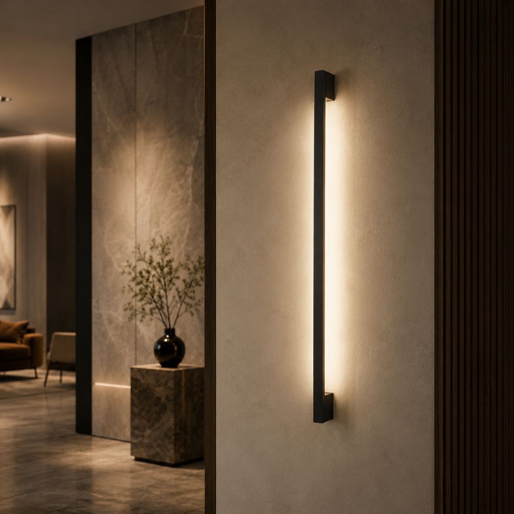 Modern LED Long Wall Lamp Iron Body Silicone Shade Up Down