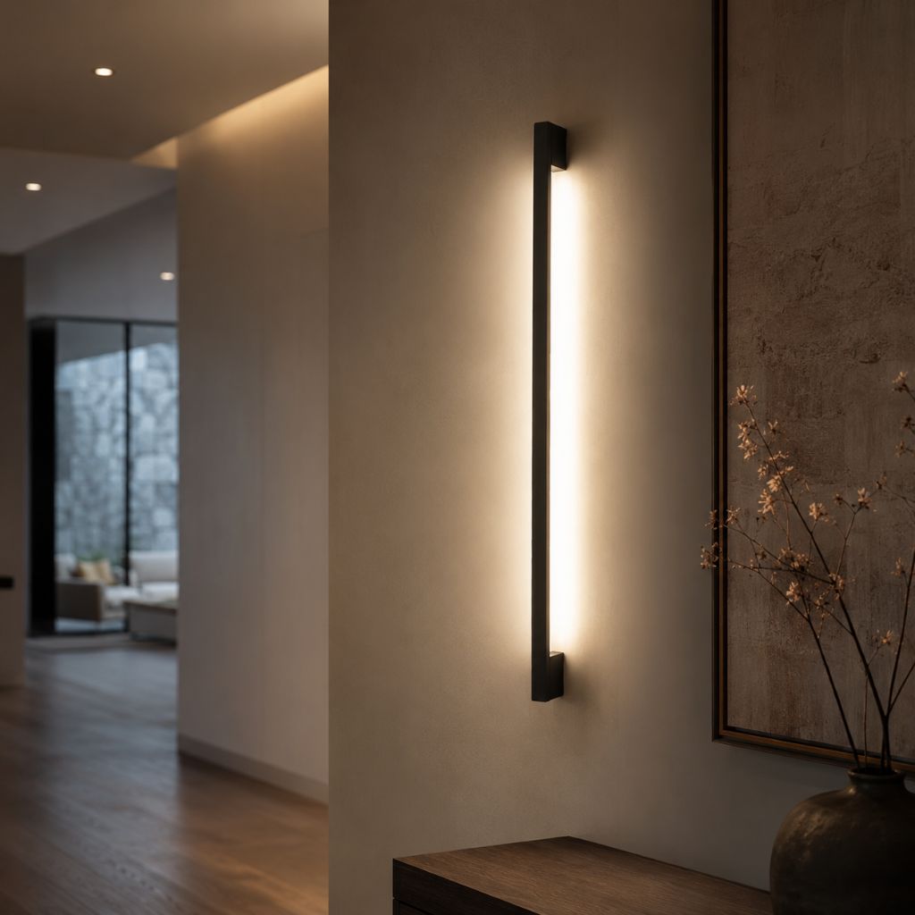 Modern LED Long Wall Lamp Iron Body Silicone Shade Up Down