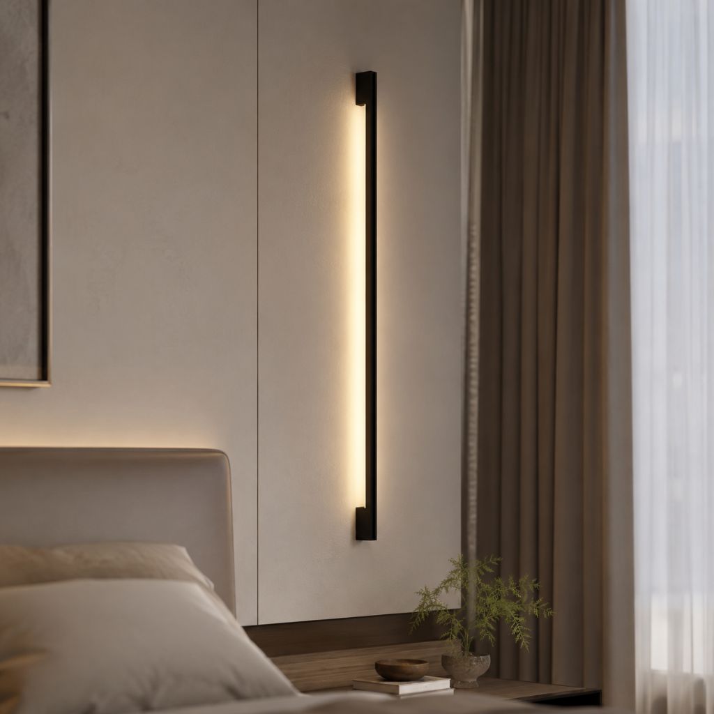 Modern LED Long Wall Lamp Iron Body Silicone Shade Up Down