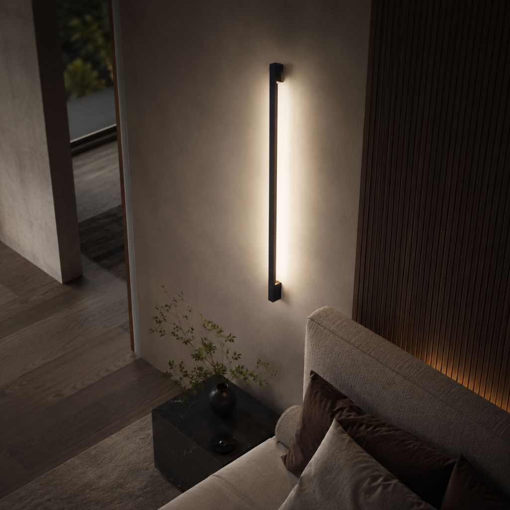 Modern LED Long Wall Lamp Iron Body Silicone Shade Up Down