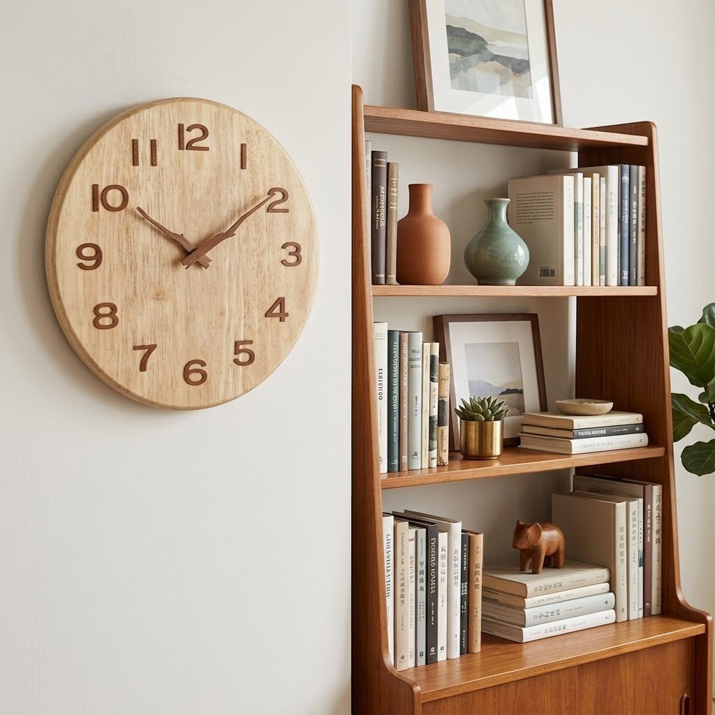 NatureDial Rustic Nordic Silent Wooden Wall Clock