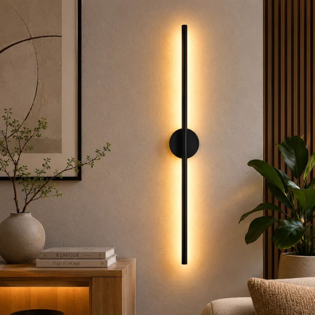 Nordic Black Linear LED Wall Sconce Slim Design