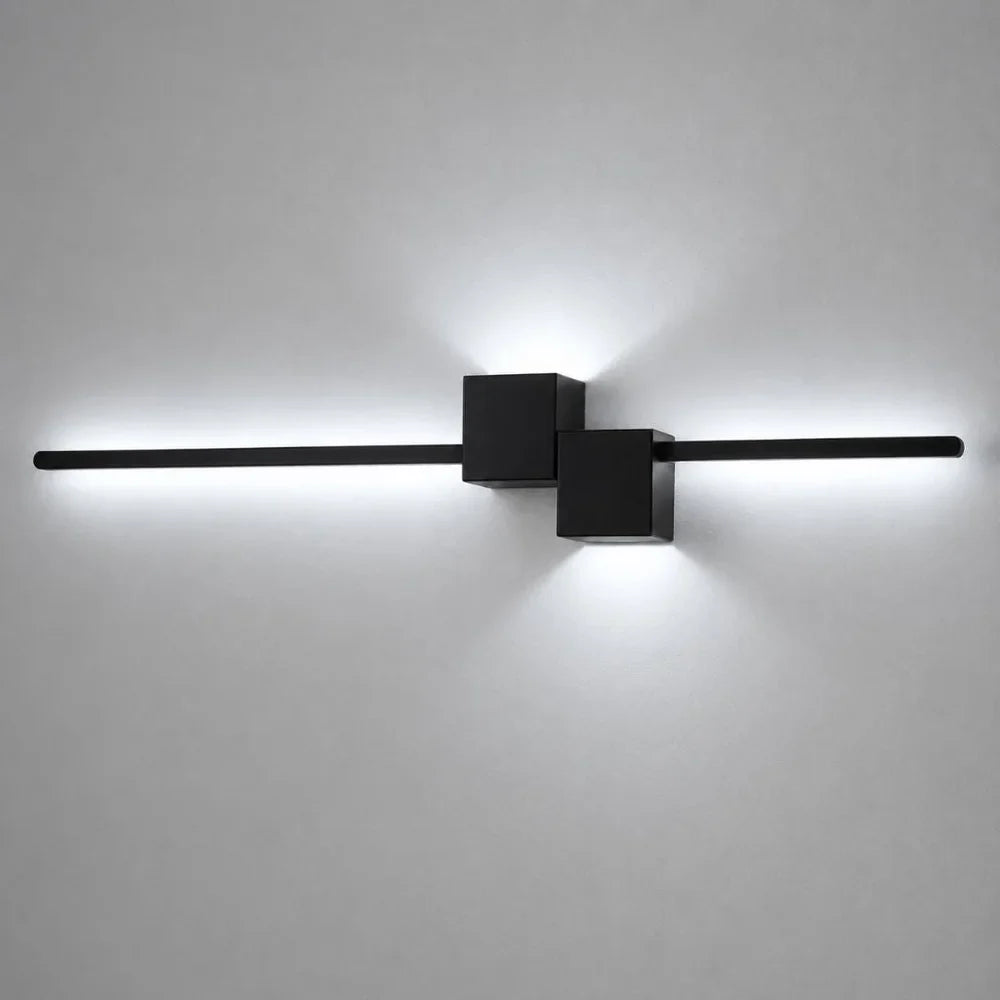 Nordic Minimalist LED Wall Sconce Aluminium Black Art Design