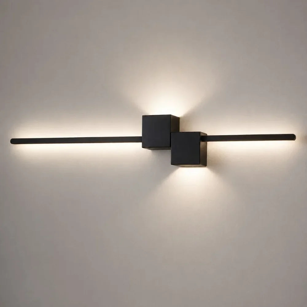 Nordic Minimalist LED Wall Sconce Aluminium Black Art Design
