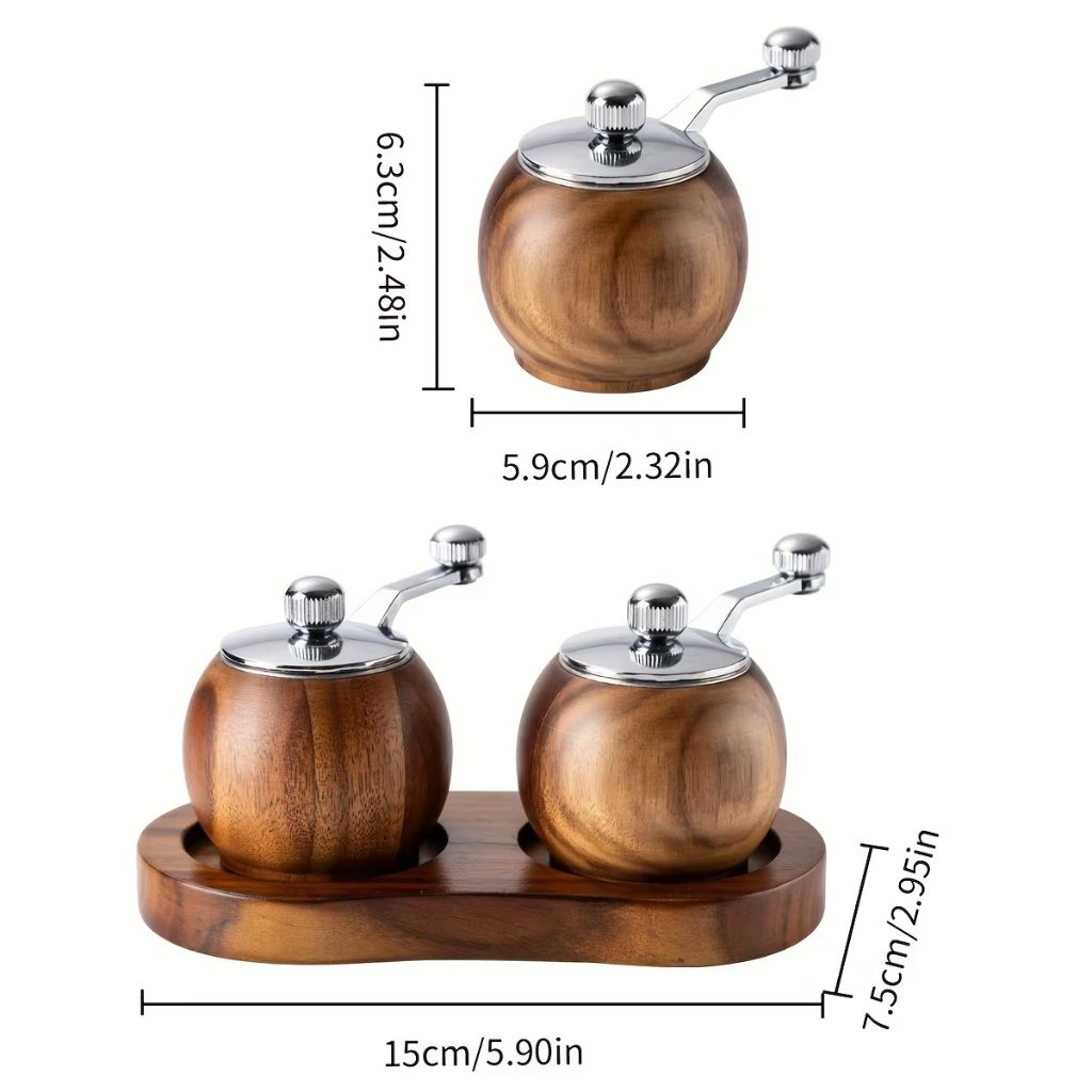 Nordic Salt and Pepper Mill Grinder Set Lattea