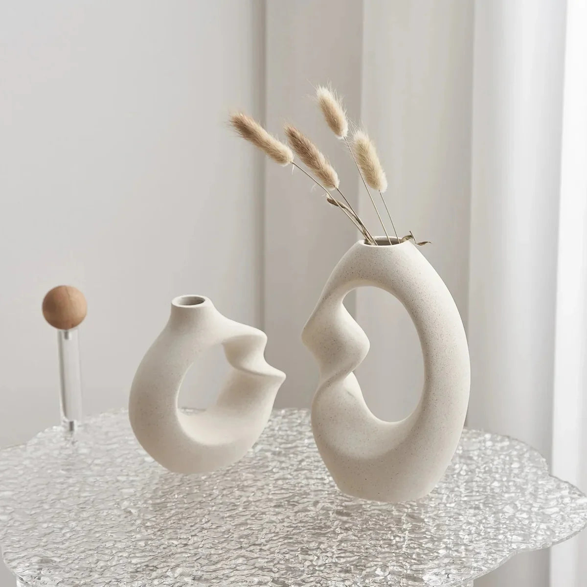 Onda Ceramic Vase Set – Abstract Sculptural Decor