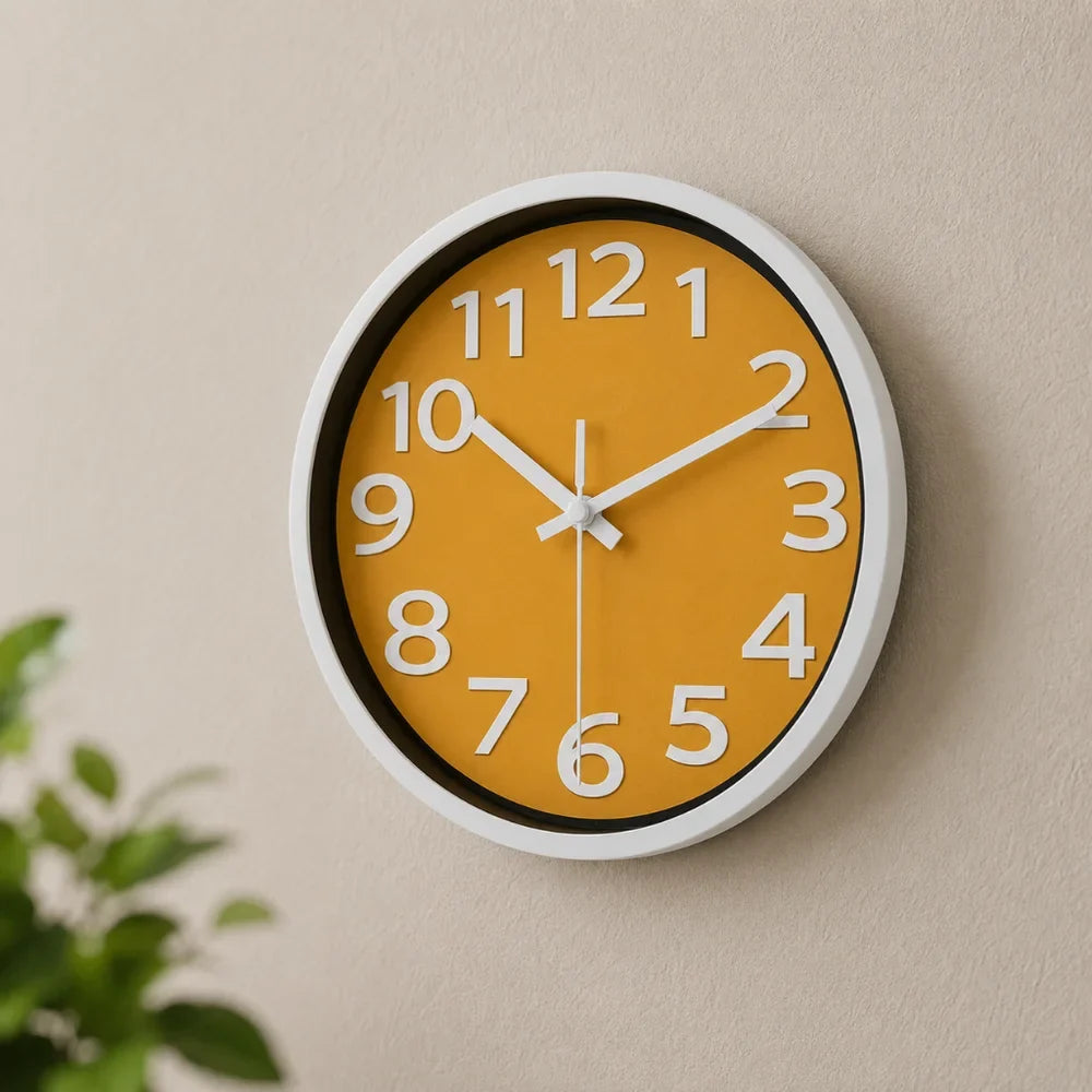 Orange Wall Clock Minimalist Nordic Style