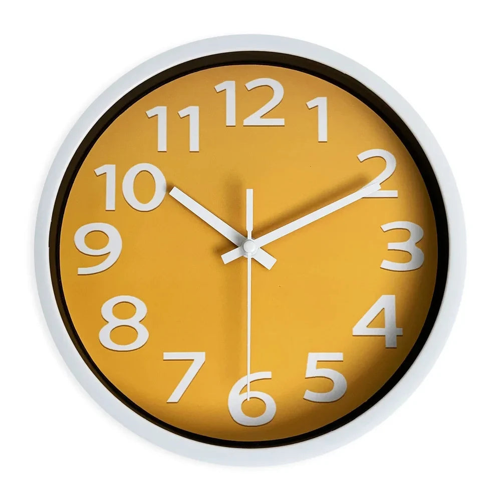 Orange Wall Clock Minimalist Nordic Style