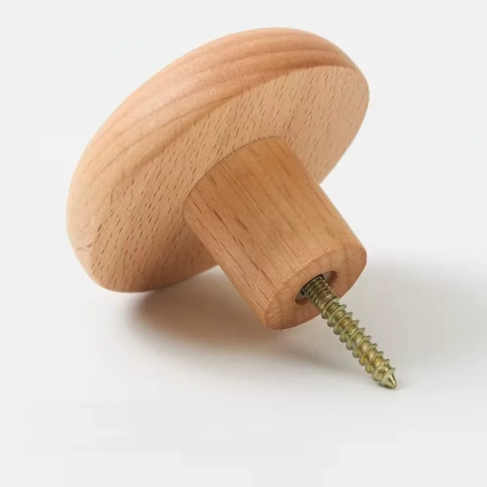 Organic Pebble Solid Wood Wall Hooks – Set of 4