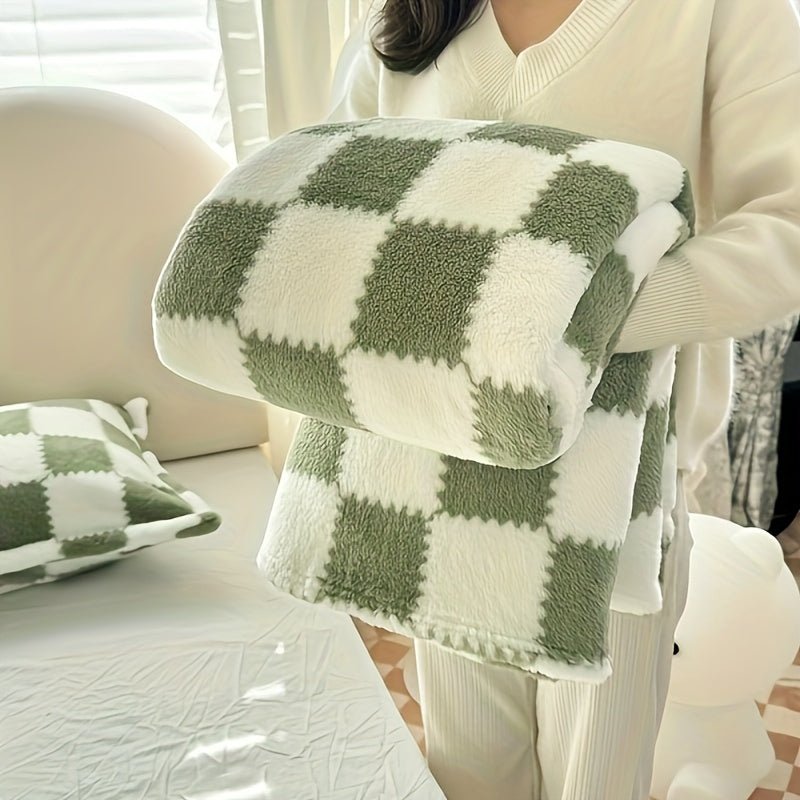 Plaid Flannel Blanket Soft Warm