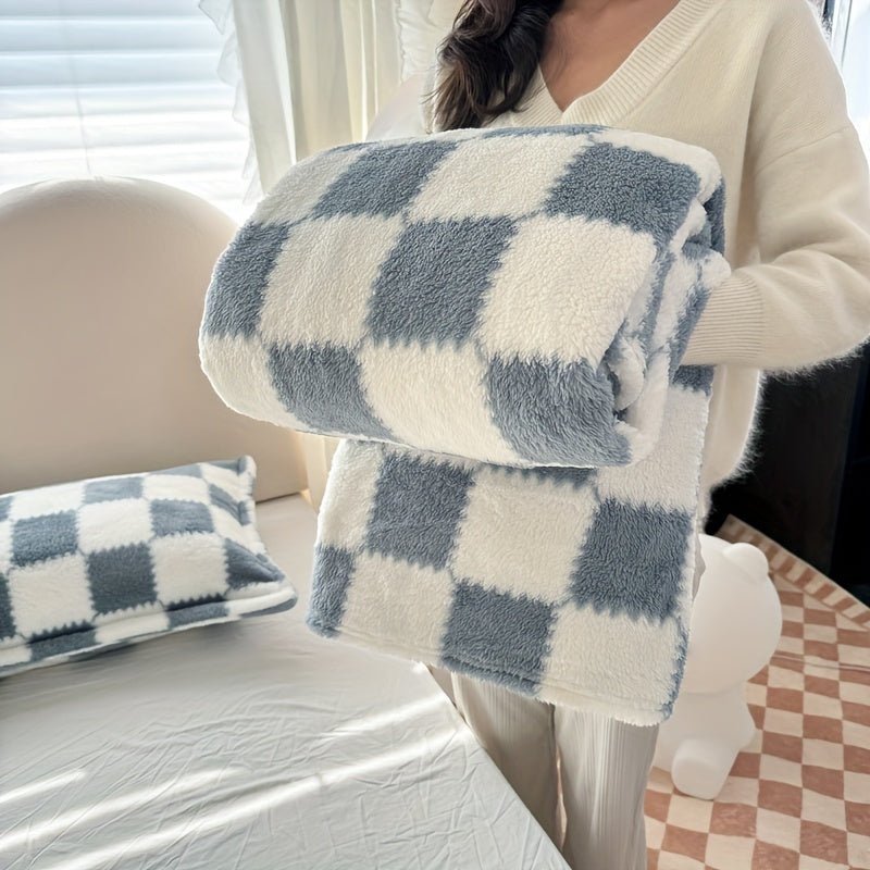 Plaid Flannel Blanket Soft Warm