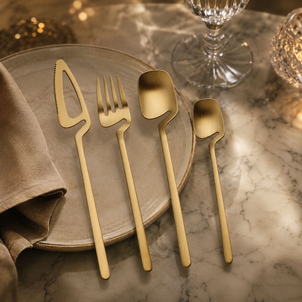 Skeleton Cutlery Set – Luxe Stainless Steel with Bold Contemporary Design