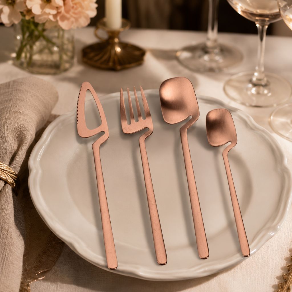 Skeleton Cutlery Set – Luxe Stainless Steel with Bold Contemporary Design
